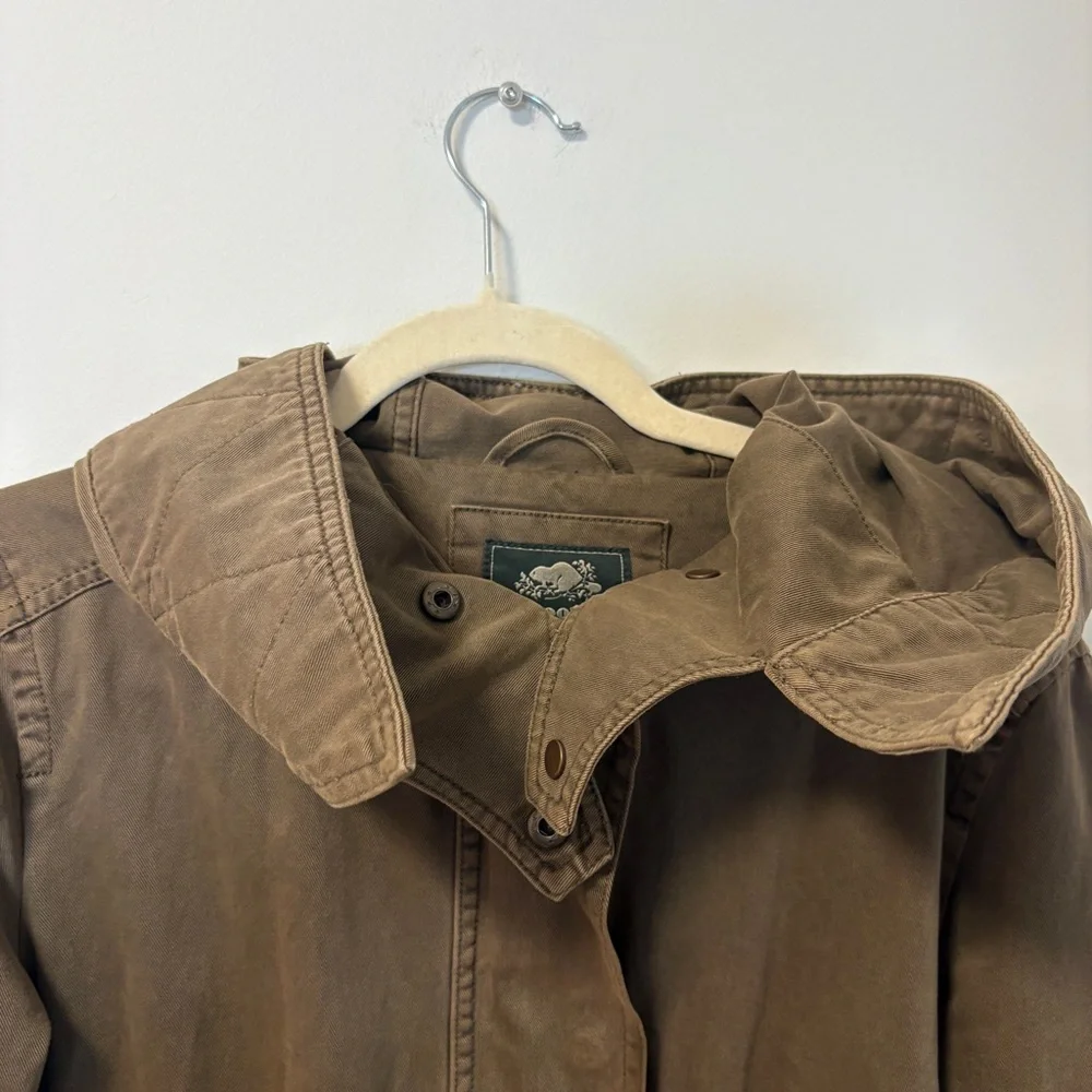 Roots Canada Green Cotton Cargo Utility Field Jacket, Zip + Snap, Pockets Medium - Picture 3 of 16